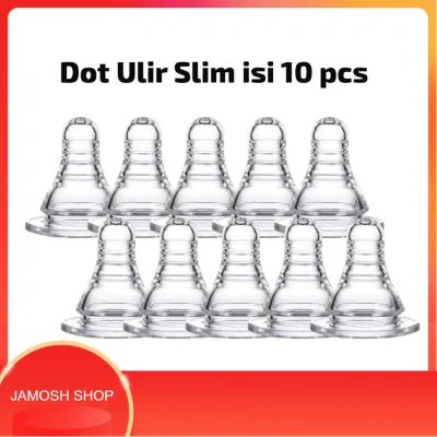 Dot Silikon Ulir Slim isi 10/DOT Pengganti BPA FREE Peristaltic Plus Stardard Slim Neck Nipple Ulir 3.7cm untuk Segala Merk