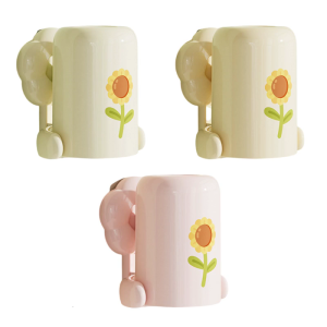 Vibrantly Toothbrush Holder Suction Cup Wall Mountable Adhesive Organizers for Bathrooms Enjoyable Brushing Time Shelf