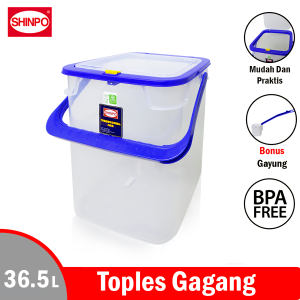SHINPO Wadah / Tempat Es Buah Plastik Dengan Gayung 36.5L Tropicool Jar Aquarium Es Food Grade Bebas Bahan Kimia SPO-SIP-936