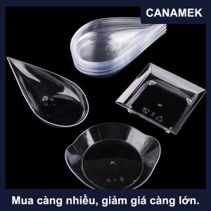 【CANAMEK】 10Pcs Transparent Mini Appetizer Plates Ice Cream Cup Plastic Fruit Candy Cake Jelly Yogurt Mousse Dessert Container Pastry Tool