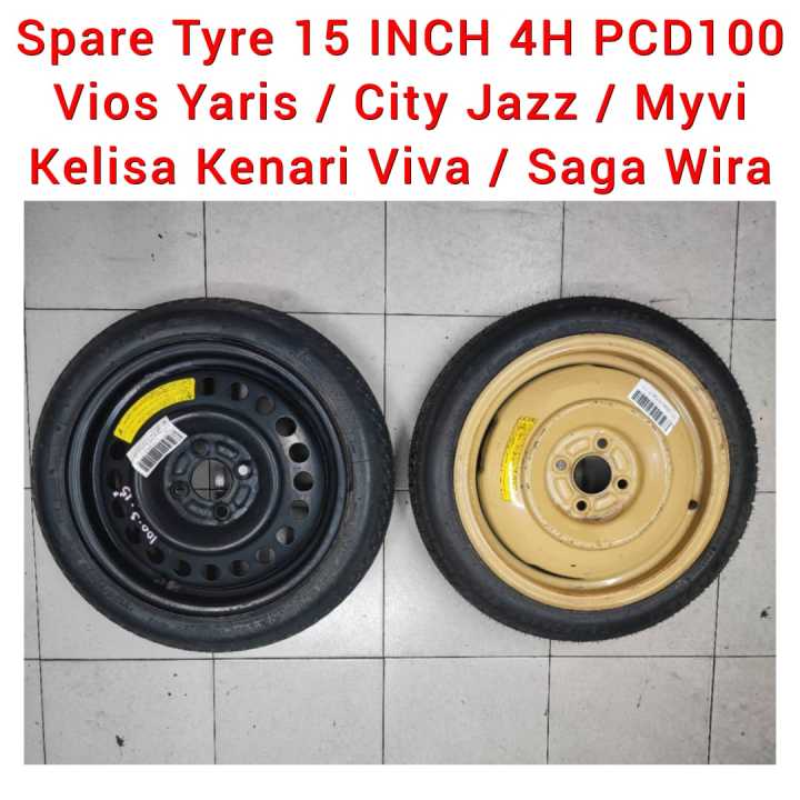 Spare Tyre 15 Inch Inci 4H PCD100 For Toyota ViYaris / Honda City Jazz ...