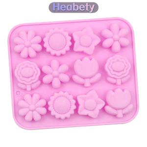 Heabety Bánh Mousse khuôn hoa hồng hoa cúc Silicone Baking Pan Ice Cube khay sô cô la Kẹo Jelly Ice Cube Muffin handmade xà phòng