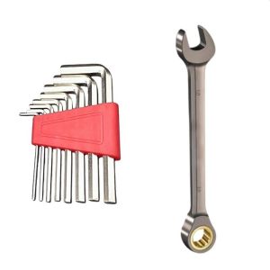 SIDSI 9/10Pcs Durable Ratcheting Combination Wrench Set High Hardness 72-Tooth Gear Metric Allens Wrench Set Professional Multi-functional Torx Wrench Auto Repair