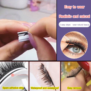 3 Seconds Fast Application Self-Adhesive Eyelashes No Need Glue Reusable Eyelashes Easy To Apply Curly Thick 3D Natural False Eyelashes
