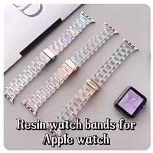 Applicable apple watch12/11 Apple Watch transparent case iwatch8910 Resin Samsung Huawei watch strap