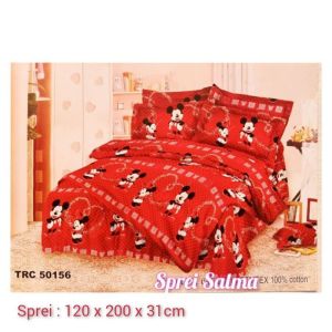 Sprei Anak Seprei Katun Kasur No 3 Extra Single Super Single Size Ukuran 120x200 Tinggi 30 Lebih Sprei Home Made Corak Motif Anak Merah