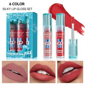 BAIXL Fine Glitter Matte Glitter Liquid Lipsticks Moisturize Easy To Color Velvet Liquid Lip Glaze 3Pcs/Set Long-lasting Shimmer Nude Lip Stain Women