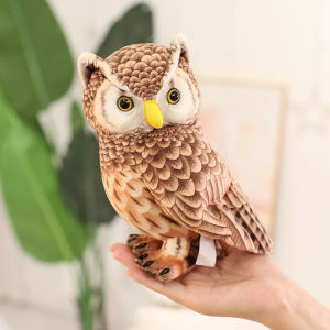 Simulation Owl Plush Toys Soft Stuffed Lifelike Owl Doll Pretty Desktop Pets Funny Children Performance Game Props Birthday Gift h260729