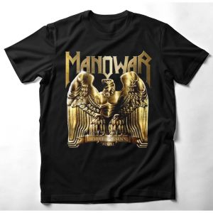 T-Shirt Musik Merchandise Band MANOWAR Bahan 24s