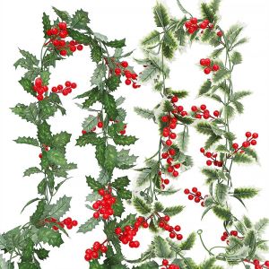 CHUNE066 ดีไอวาย หวายคริสต์มาสจำลอง งานทำมือ ดอกไม้ผ้าไหมดอกไม้ ใบไม้ประดิษฐ์คริสต์มาส สร้างสรรค์และสร้างสรรค์ จำลองจำลองจำลอง จี้พวงมาลัยหวาย ของตกแต่งบ้าน