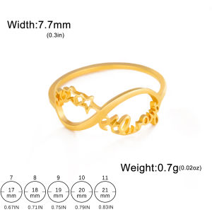 Nhẫn nữ Skyrim biểu tượng vô cực thép Titan nhẫn thép không gỉ trang sức thời trang