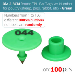 100 Sets Numbered Plastic Livestock Ear Tags with 1 Pcs Pliers Applicator for Cattle Pigs Calf Hogs Goat Animal Identification Tagger Kit