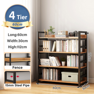 WAROOM 4/5/6 Layers BookShelf Multipurpose Rack Storage Organiser Metal Frame Shelves Rack Home Simple Floor Book Shelf Rak Besi 架子/书架