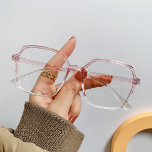 Kacamata Anti Radiasi Lensa Square Replaceable Besar Frame Transparan Kacamata Pelindung UV400 Untuk Pria Dan Wanita AR 001