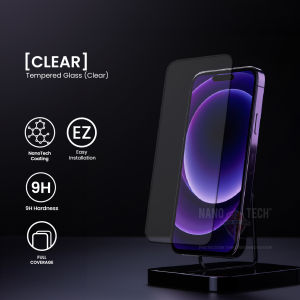 NANOTECH iPhone 14/13/12/11/X/Xs/XR/Pro Max/Pro/Plus EZ Install Screen Protector Tempered Glass