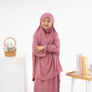 Gamis Anak Perempuan full set french khimar New Fatimah Set by kids SMLXL XXL DAN XXXL/gamis anak perempuan 2 sampai 11 tahun
