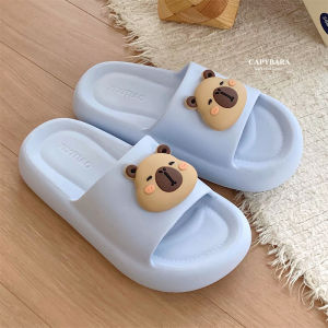 WY-XIXITIAO Non-slip Indoor Slippers ins Cute Capybara Couple Sandals Summer Adorable Cartoon Soft Sole EVA Mens and Womens Home Bath Slippers
