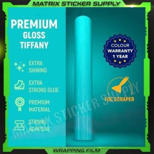 PREMIUM GLOSSY TIFFANY STICKER KERETA(152CM-Custom)Pelekat Sticker kilat wrapping full body vinyl wrap film car stickers