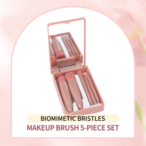 Professional Makeup Brush Set 14-Piece with Green Accents and Soft Synthetic Bristles