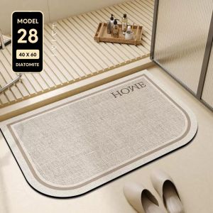 Thảm silicon lót sàn chống trơn để cửa phòng tắm thảm đá siêu thấm nước phong cách sang trọng