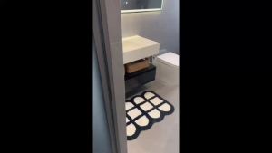 Double Washbasin Bathroom Cabinet Modern Combination Board Rock Material Anti-Fog Storage E0 Environmental Grade Wall-Mounted Installation