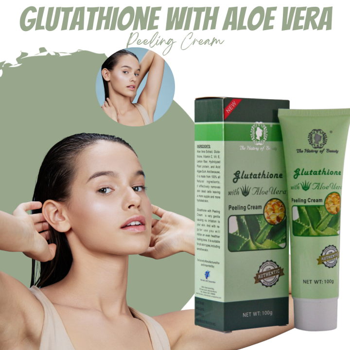 ORIGINAL HISTORY OF BEAUTY GLUTATHIONE WITH ALOE VERA EXTRACT EXFOLIATING MAGIC PEELING GEL CREAM, INSTANT SILKY TEXTURE