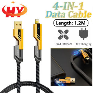 Dây cáp sạc nhanh 4 in 1 đa năng hỗ trợ truyền dữ liệu và sạc nhanh cho IP 20W và điện thoại android Type-C 65W