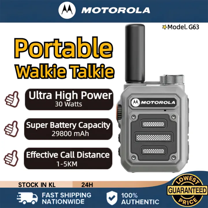 Motorola Walkie Talkie 5km Long Range MT918 Portable Mini Two Way Radio 30 Watt High Power 16 Channels 29800mAh High-capacity UHF 400-470MHz TYPE-C Charging