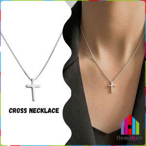 HB Cross Pendant Necklace Simple Clavicle Chain for Fashion Women Gifts Jewelry