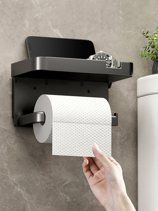 CASEGRACE SpaceSaving Toilet Paper Holder with Shelf NoDrill, Self