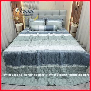 💥FLASH SALE💥 Trọn Bộ 5 Món Chăn Ga Gối Lyocel Than Hoạt Tính Thoáng Mát Mềm Mịn _ Nemtot Bedding