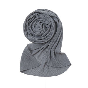 Jifang Plain Toothpick Wrinkle Crinkle Crumpled Bubble Chiffon Shawl Pashmina Head Scarf Wraps Muslim Hijabs Shawls YW88