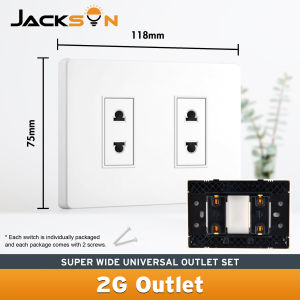 Electrical Switch and Outlet 1/2/3gang Outlet Wall Plug Socket SUPER Wide Series Outlet 1/2way Switch UNIVERSAL PC Internet Outlet