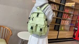 #3060 Korean Style Large-capacity solid color Student Bag Travel backpack