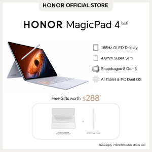 HONOR MagicPad 4 32(16+16)GB+512GB Tablets 2-in-1 AI Tablet & PC Dual-OS | Ultra-Slim Design | 165Hz 3K OLED Display | Snapdragon 8 Gen 5