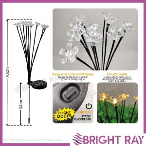 SOLAR GARDEN Stick Light Butterfly Lawn Light Waterproof Glowing LED Landscape Light Lampu Solar Taman Solar Flower
