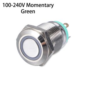 GOUPDO Red Blue Green Yellow White 3V 5V 9V 12V 24V 110V 220V ON/OFF 12mm LED Metal Button Switch Momentary/Latching