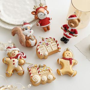 CREATIVE PAVILION พลาสติก จี้หมีจิ้งจอก หลากสีสัน ของตกแต่ง DIY ตกแต่งต้นคริสต์มาส คุณภาพสูง จี้เรซินคริสต์มาส คริสต์มาส