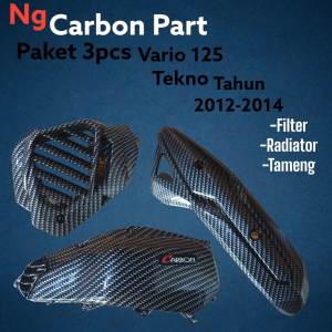 Paket 3pcs Vario 125 tekno 2012-2014 filter radiator cover kanlpot carbon
