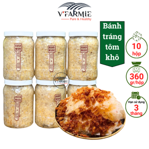 Combo 10 hộp bánh tráng trộn tôm khô hộp 360g