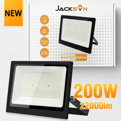 JACKSUN LED Flood Light Outdoor 220V White/Warm IP65 Waterproof Spotlight 10W-300W Die-Cast Aluminum Tempered Glass LED Street Lamp for Garden/Street/Wall/Landscape Lighting