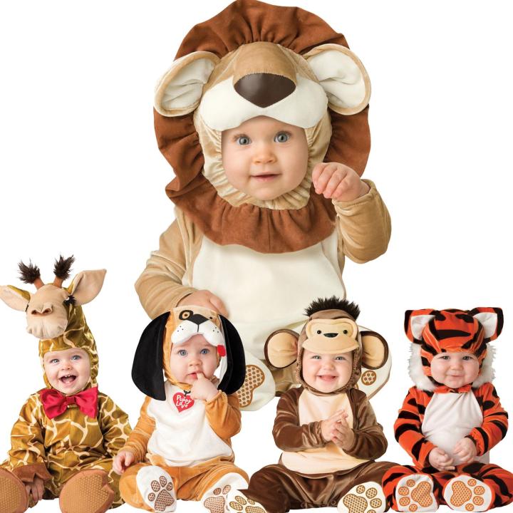 Baby Infant Lion Dress up Outfit Halloween Costume Cosplay Jumpsuit Baby  Photographing Clothes Kids Baptism Clothes Lion Tiger Dog Monkey Pajamas - Main Image