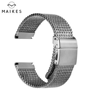 new MAIKES 316L Stainless Steel Watch Strap For Rolex Omega IWC Breitling 20mm 21mm 22mm Milanese Woven Watch Band high-quality