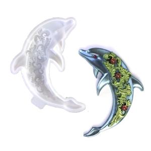 Rose Dolphin Ornament Silicone Mold Wall Decoration Epoxy Resin Mold DIY Craft Wall Hanging Pendant Molds Decor
