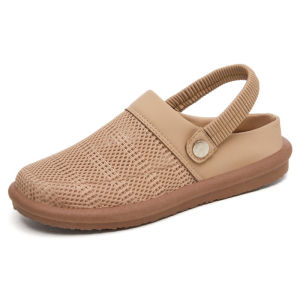 Free Shipping WomenS Sandals Casual Shoes Mesh Sneakers Simple Closed-Toe Slippers Polyurethane Soft-Soled Half-Slipper Flats Comfortable Single Shoes