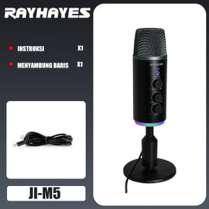 RAYHAYES Mikrofon Kondensor Cardioid USB Mic untuk PC Laptop Rekaman Podcasting Livestream microphone