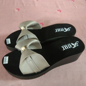 ANUR - sandal wanita wedges terbaru sandal selop kuping tinggi 6 cm