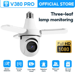 V380 Pro CCTV 360 Bulb 1080P HD Wireless WiFi Camera Auto Tracking Full Color Night Vision PTZ Security Camera E27 Connector Bulb Camera With Voice Connect To Cellphone
