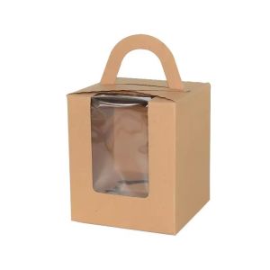 One Hole Cupcake Packing Box Multi Color with Window Bakery Packaging Cake Boxes