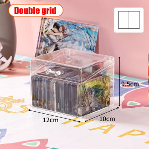 Acrylic Transparent Storage Box Photo Card Box Compartment Flip Box Suitable for Star Mini Card & Game Cards